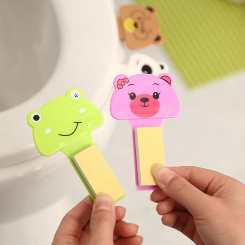 Set 2 Dụng Cụ Nâng Nắp Bồn Cầu Chống Tiếp Xúc Hình Hoạt Hình