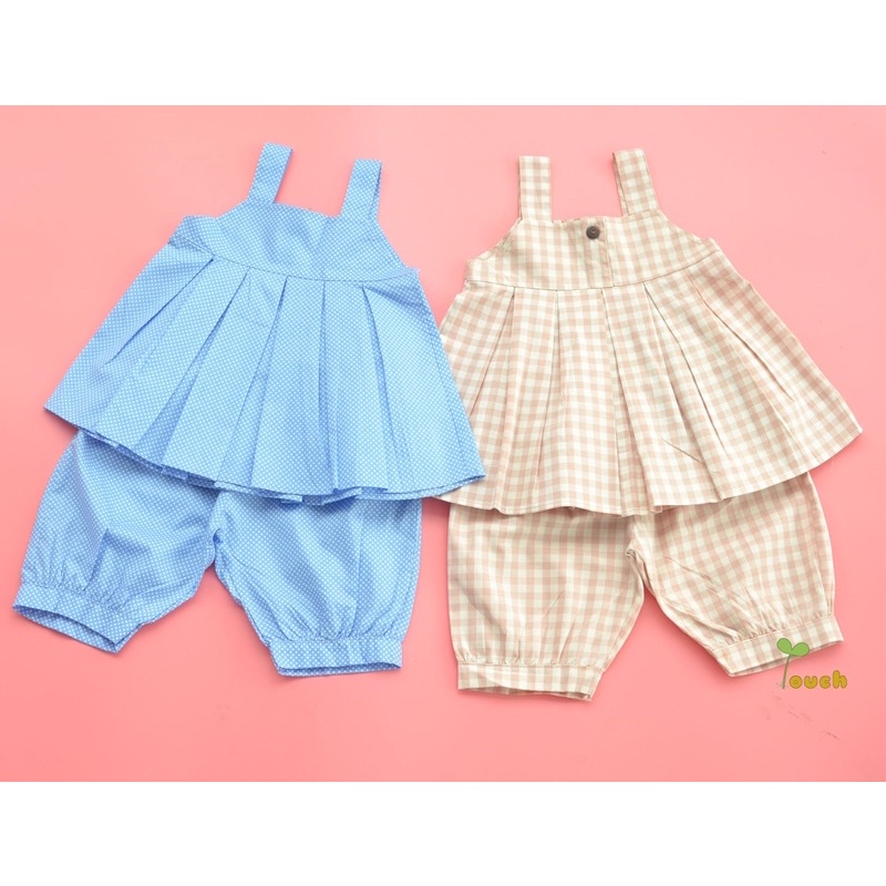 SALE Bộ bé gái áo hai dây quần bomber lửng 2 màu