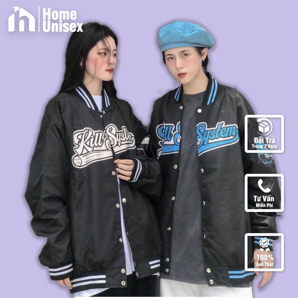 Bomber,áo khoác Killsystem gió 2 lớp form rộng unisex hình in sắc nét