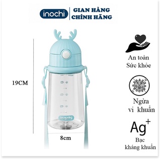 Bình nước cho bé - bình sữa có ống hút - bình tập uống nước cao cấp goki zuzu 450ml inochi