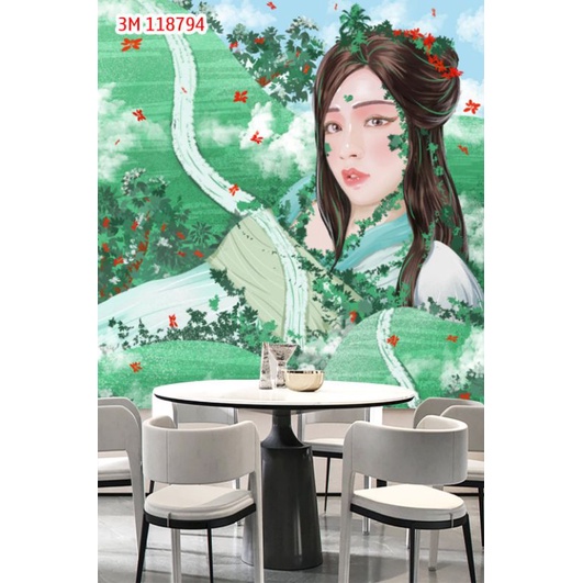 Tranh dán tường 3D trang trí quán cafe,trà sữa, nhà hàng in khổ lớn liên hệ 0367199384