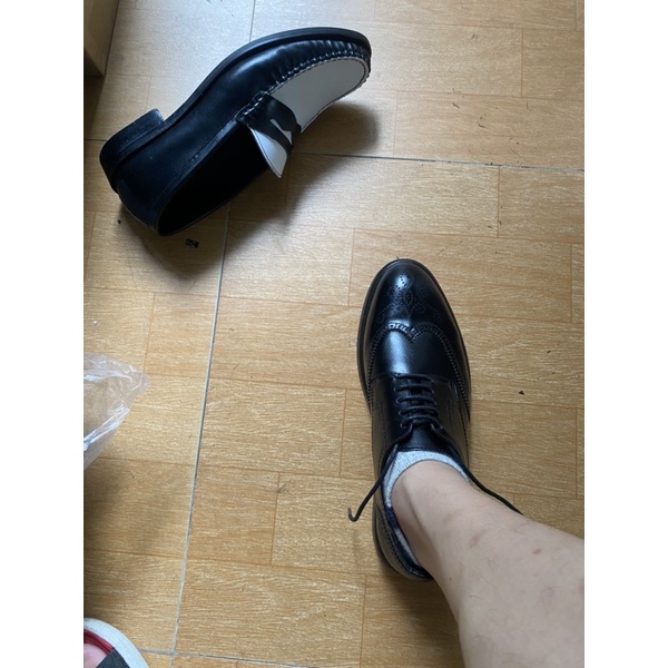 Giày derby wingtip da bò, giày da nam buộc dây