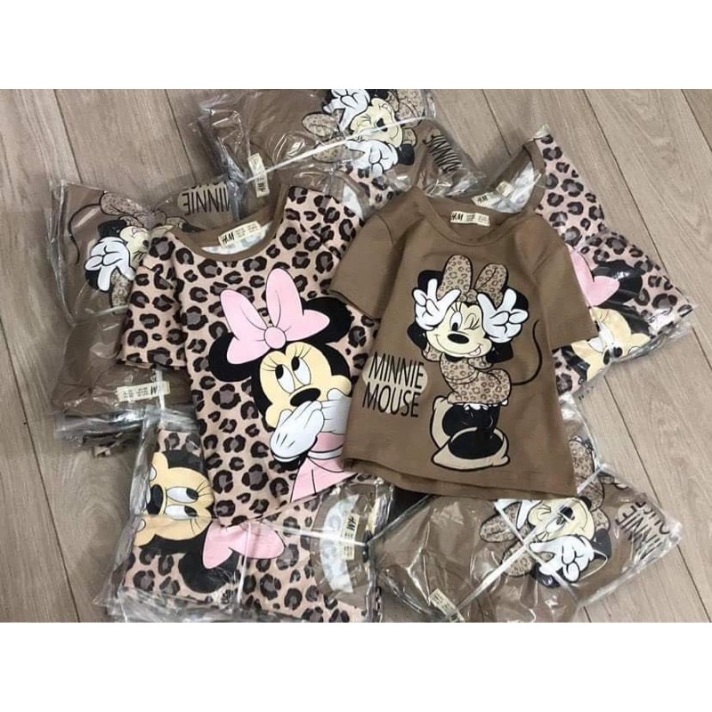 Áo Thun Cặp Bé Gái HM Minnie Mouse Xinh Yêu - Mẫu Mới Onweb