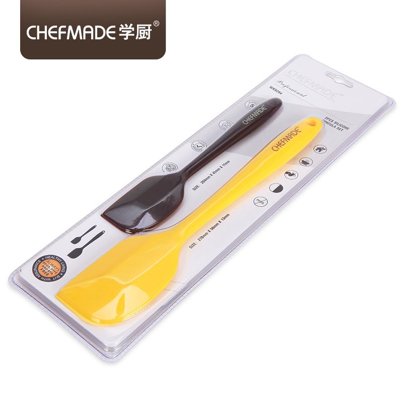 Set 2 phới làm bánh CHEF MADE WK9154 silicone thép không gỉ chống dính cách nhiệt đạt FDA màu vàng và nâu cho nhà bếp