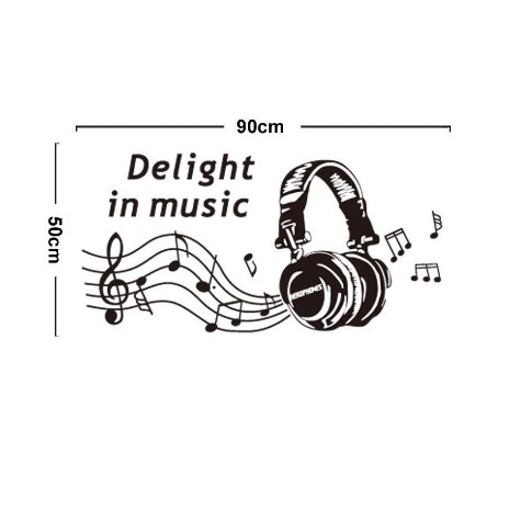Decal trang trí tường Tai Nghe Music sành điệu