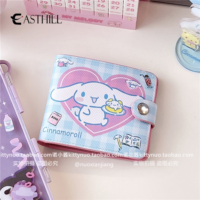 Ví Ngắn Dạng Gập In Hình Cinnamoroll Dễ Thương Kích Thước Nhỏ Gọn Cho Bé Trai Và Bé Gái