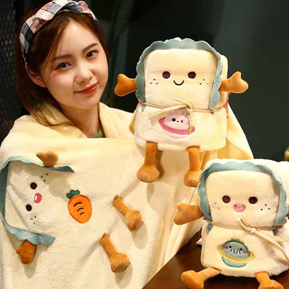 Chăn Bông Mềm Mại Giữ Ấm Hình Bánh Mì Đáng Yêu Dành Cho Văn Phòng
