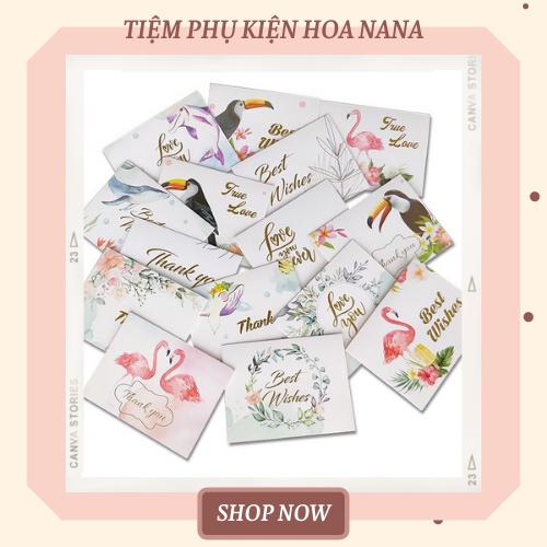 [Set 3 chiếc] Thiệp gấp in chữ BEST WISHES, THANK YOU, LOVE YOU có phong bì, quà tặng 8/3 - sinh nhật - kỉ niệm - 14/2
