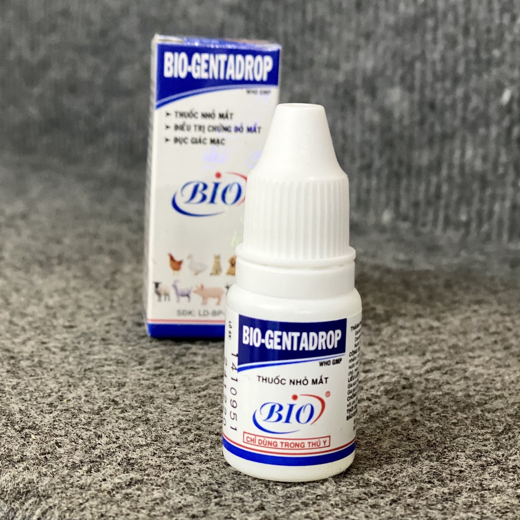 Dung dịch nhỏ mắt cho chó mèo Bio - Genta Drop Trị Chứng Mắt Đỏ, Chảy Nước Mắt ở thú cưng