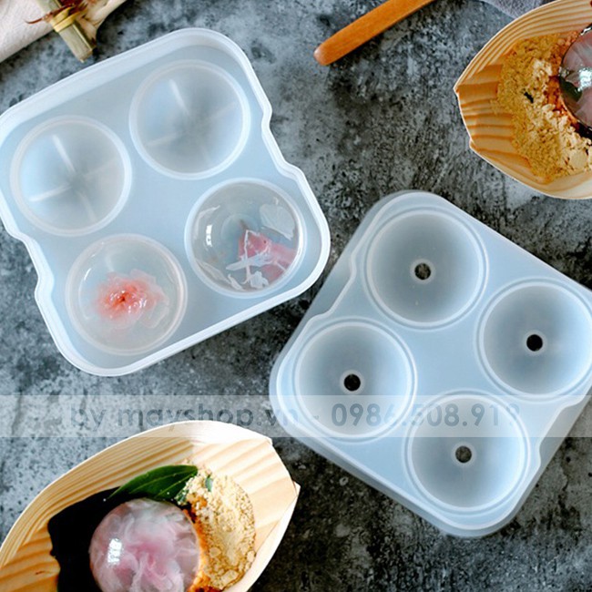 Khuôn Mochi 4 ô silicone