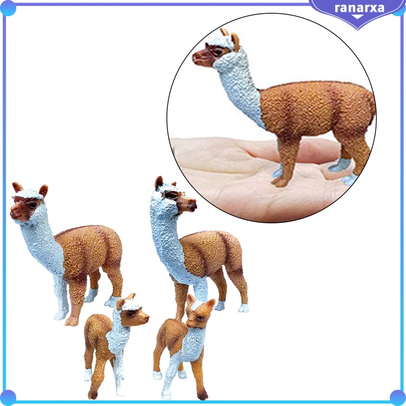 Farm Zoo Animals Figures Toys Realistic Wild Zoo Animals Alpaca Figurines PVC Animals Playset with Alpaca Mom, Alpaca Daddy and Alpaca babies Set of 4