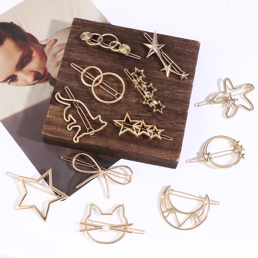 Kẹp Tóc Kim Loại Lấp Lánh Xinh Xắn Cho Nữ