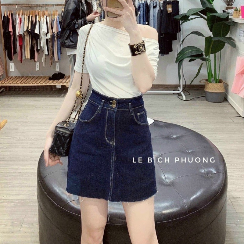 Áo thun dẻo rúm vạt bằng cộc tay, Áo kiểu ngắn tay rúm bên lệch vai CS1366 - NhiNhi Shop | BigBuy360 - bigbuy360.vn