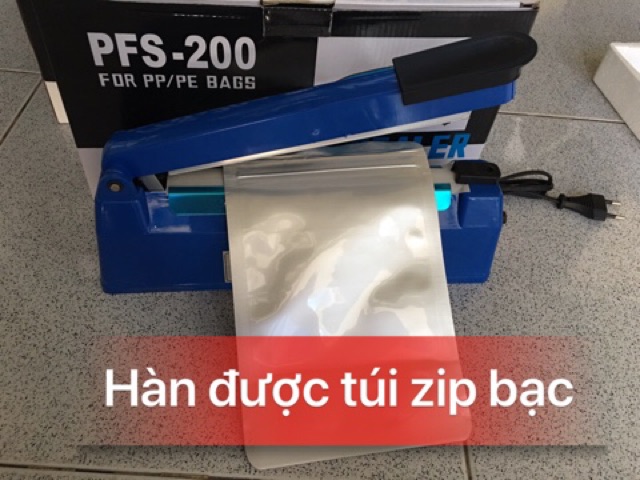 TẶNG BỘ DÂY NHIỆT + Máy Hàn MiệngTúi dập tay 20cm - Máy Ép túi  zip túi nhựa dày, máy ép bao bì