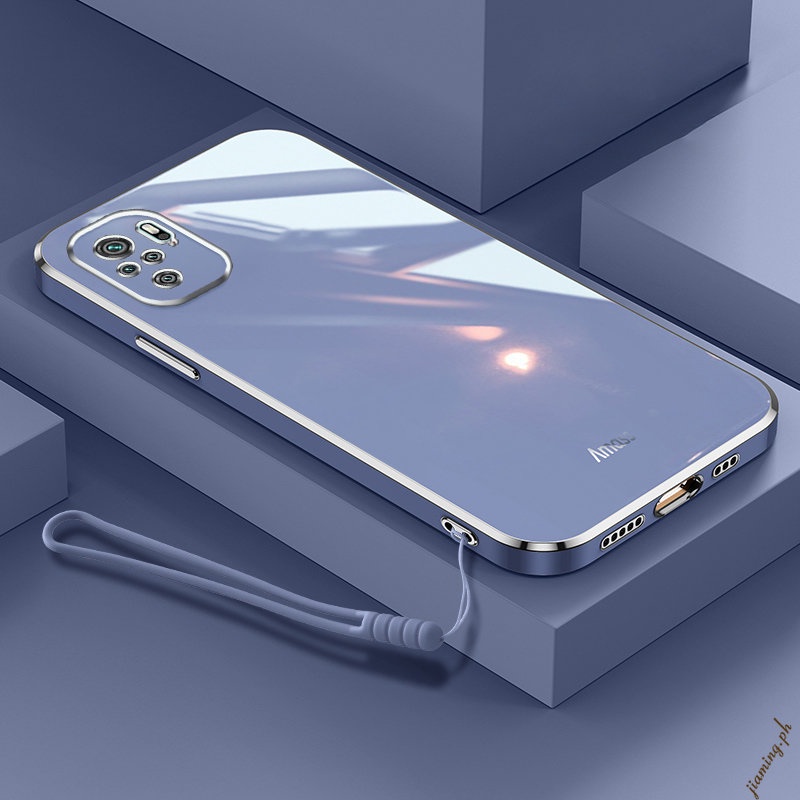 Ốp Điện Thoại Mạ Viền 6D Bằng Silicon Mềm Chất Lượng Cao Kèm Dây Đeo Cho mi Xiaomi Redmi Note10 4G Note 10S Sự Bảo Vệ