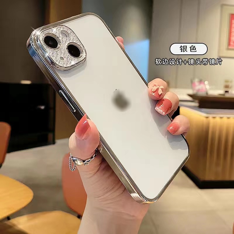 Ốp Điện Thoại Mềm Trong Suốt Mạ Điện Linh Hoạt Cho IPhone 13 12 11 Pro Max XS Max XR X 8 7 Plus