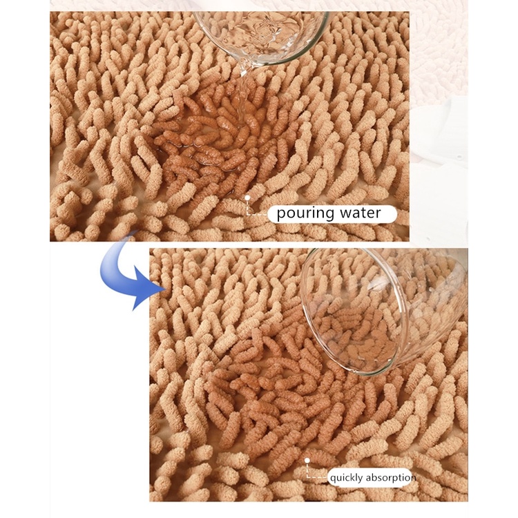 Thảm Lót Sàn Nhà Tắm / Nhà Vệ Sinh Màu Sắc Đơn Giản Thấm Hút Nước Chống Trượt Tiện Dụng