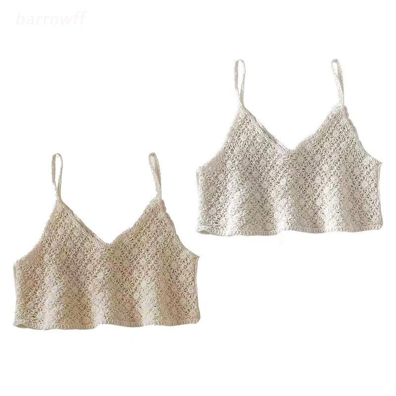 Áo Lửng Dệt Kim Không Tay Cổ Chữ V Họa Tiết Hoa Thời Trang Vintage Cho Nữ rỗng ra áo yếm