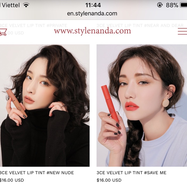 Son Kem Lì 3CE Velvet Lip Tint | WebRaoVat - webraovat.net.vn