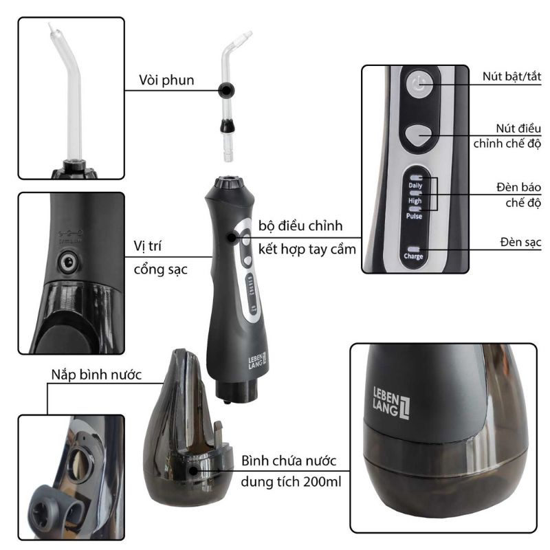 Tăm nước Lebenlang LBT1486S và LBT1486W Bh chính hãng 2 năm