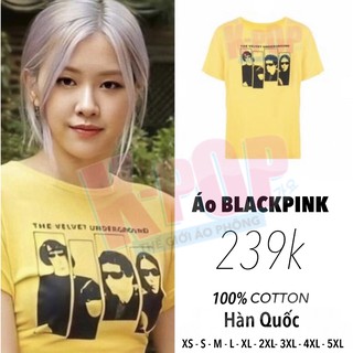 B.l.a.c.k.p.i.n.k Áo phông không cổ ngắn tay