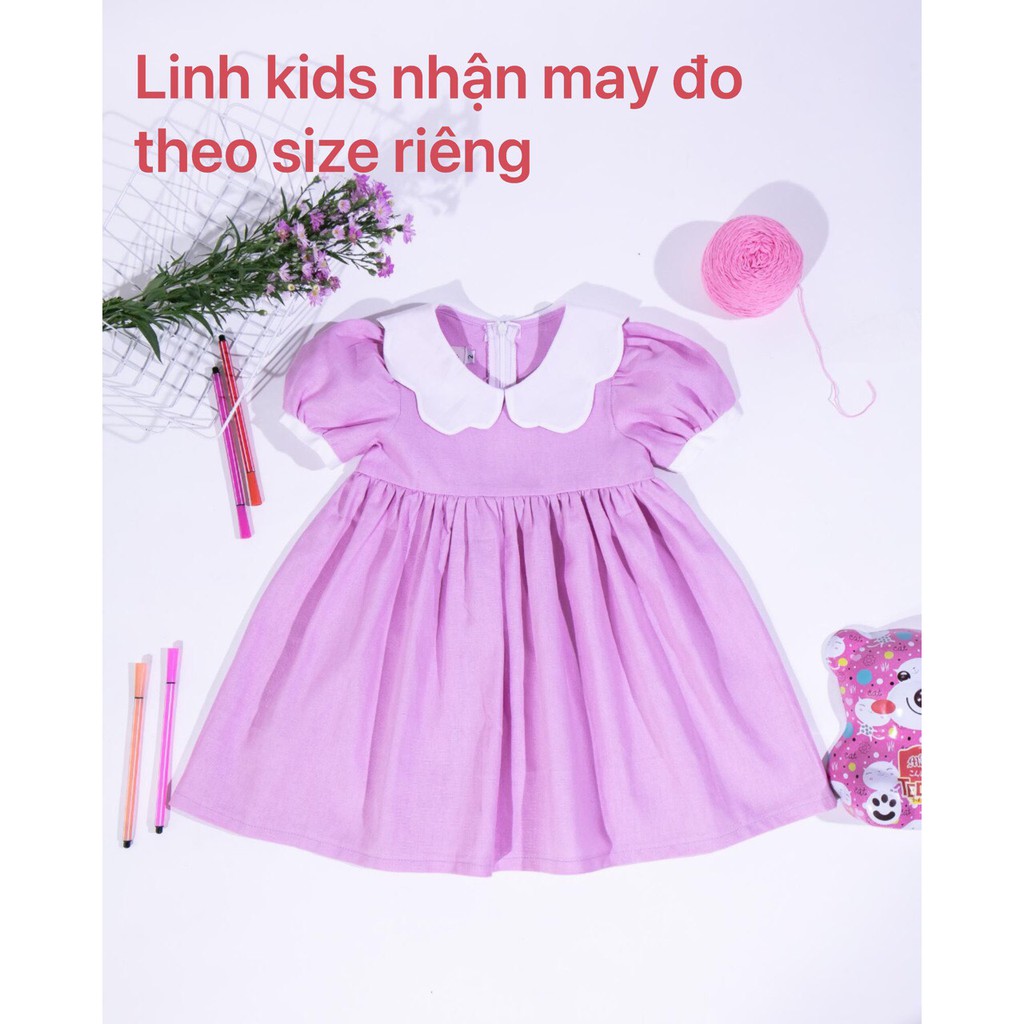 Đầm(váy) cổ sen hoa cho bé gái