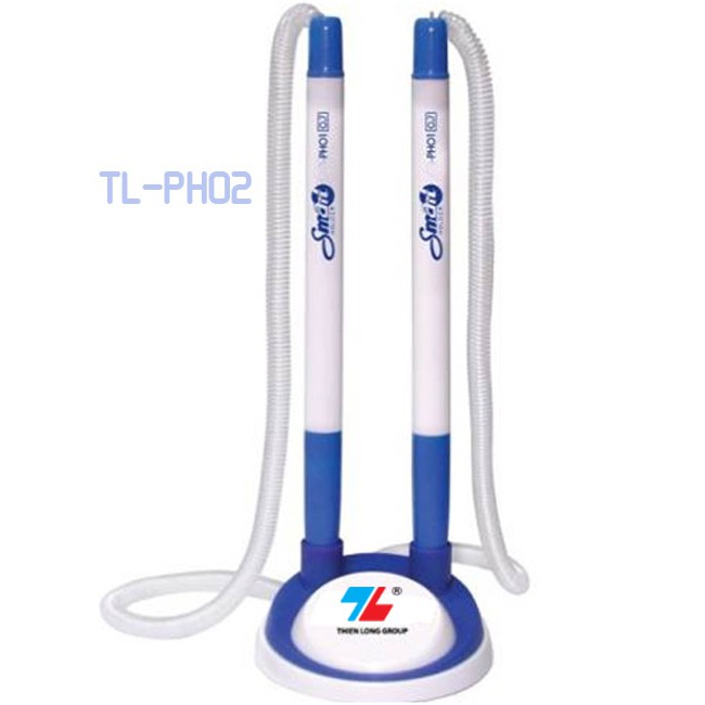 Bút Bi Đôi Cắm Bàn Thiên Long PH02 - Set 2 Chiếc Có Đế Dán Cố Định