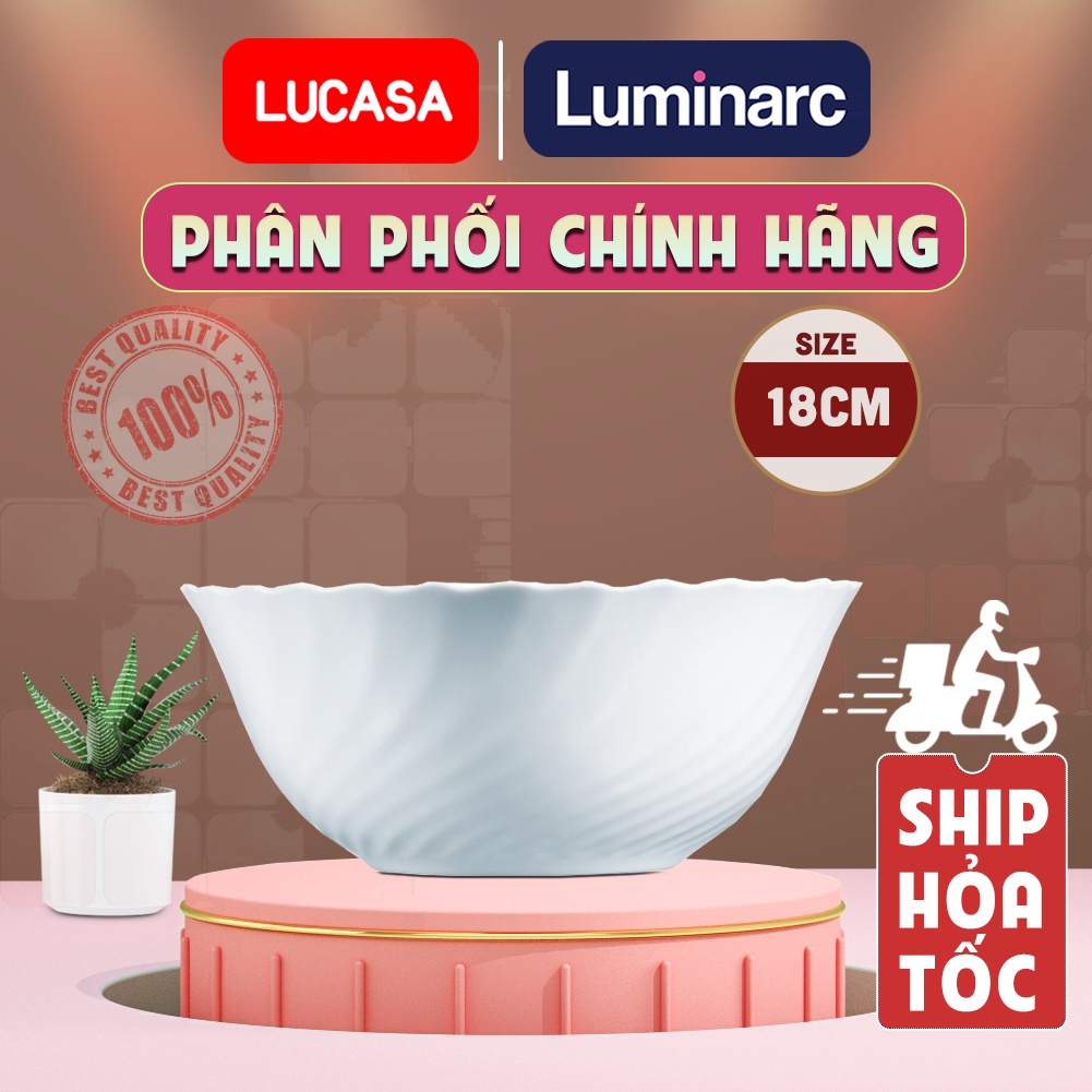 Bộ 6 Tô Thủy Tinh Luminarc Trianon Trắng 18cm - LUTRN3651 | Phân Phối Chính Hãng