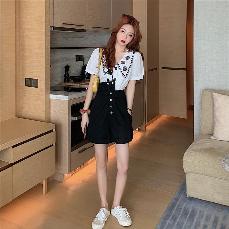Quần Yếm Ngắn Lưng Cao Phong Cách Hàn Quốc Size S-5xl