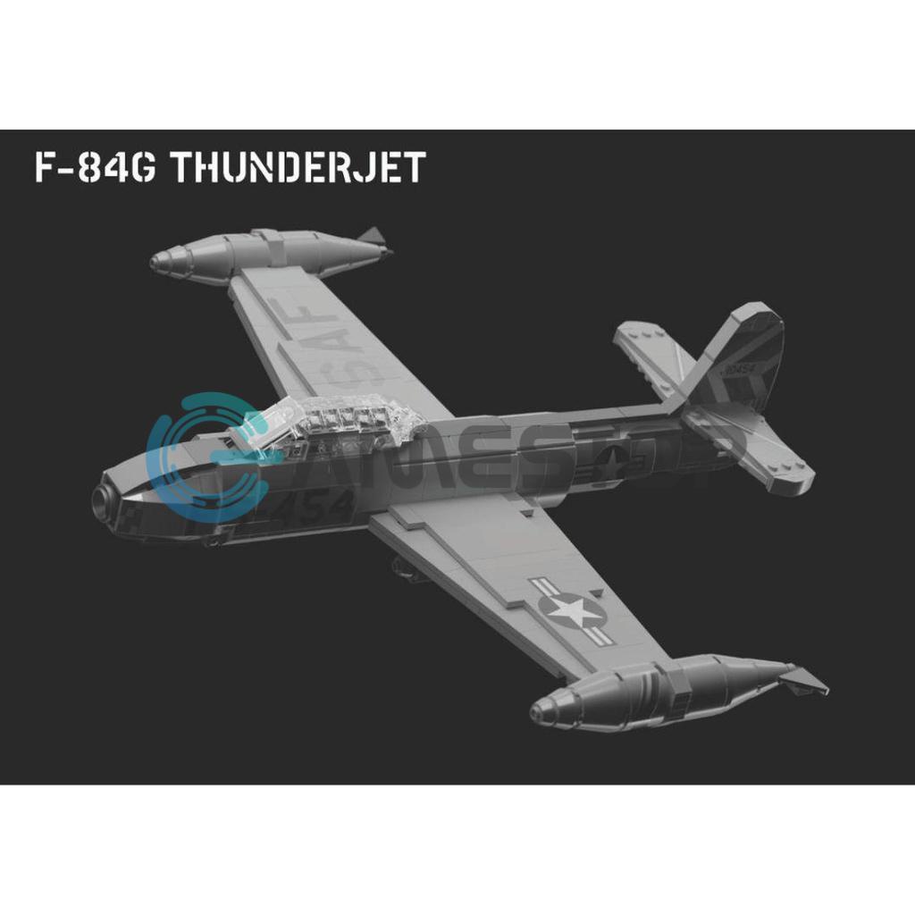 Mô hình Lego F 84G Thunderjet Turbojet Fighter Bomber Brickmania Mô hình lắp ráp Nhựa PVC ABS Chính hãng Nhật LEGOBM01