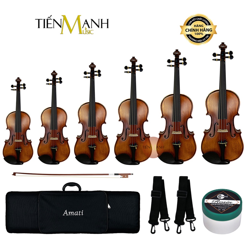 Đàn Violin Amati Vân Vẽ VM118 Size 4 4, 3 4, 1 2, 1 4, 1 8, 1 10, 1 16