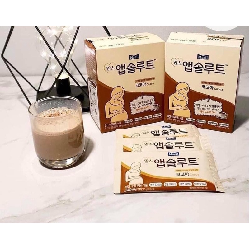 Sữa Bầu Mom’s Absolute Hàn Quốc Maeil - Hương CaCao (10 Gói x 20gr)