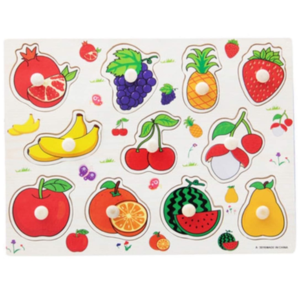 Bảng ghép hình thông minh có nhiều núm nhiều chủ đề bằng gỗ