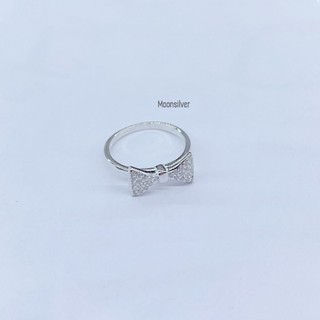 Nhẫn bạc nữ moonsilver hình chiếc nơ đính đá