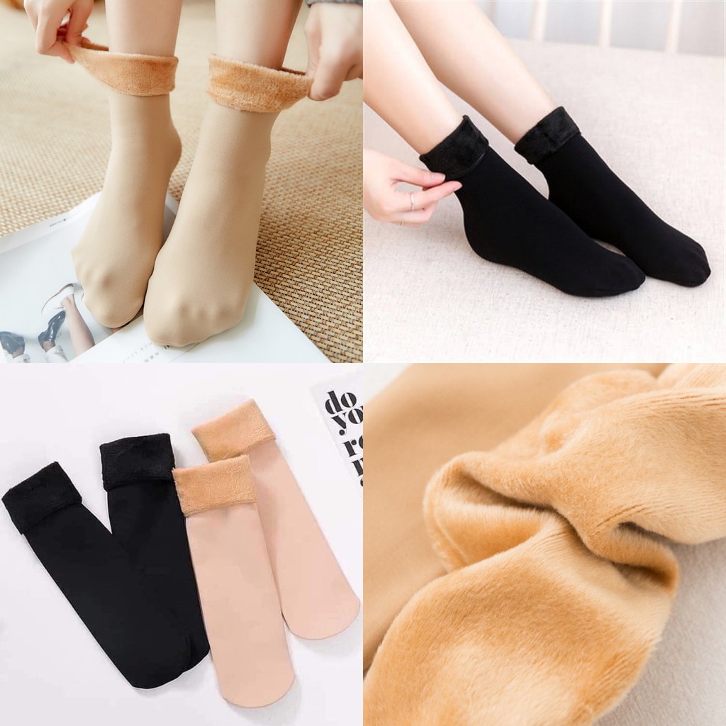 VỈ 10 ĐÔI TẤT LÓT LÔNG NỮ SIÊU ẤM