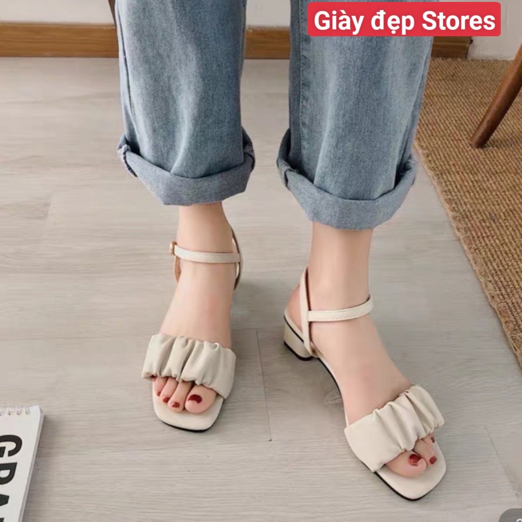 Sandanl cao gót/ Giày cao gót nữ quai bèo 3 cm quai hậu mã 1731