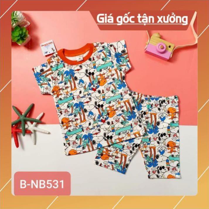 Quần áo trẻ em,đồ bộ em bé - Bộ cotton thun cao cấp hoạ tiết xinh xắn cho bé 7-17kg