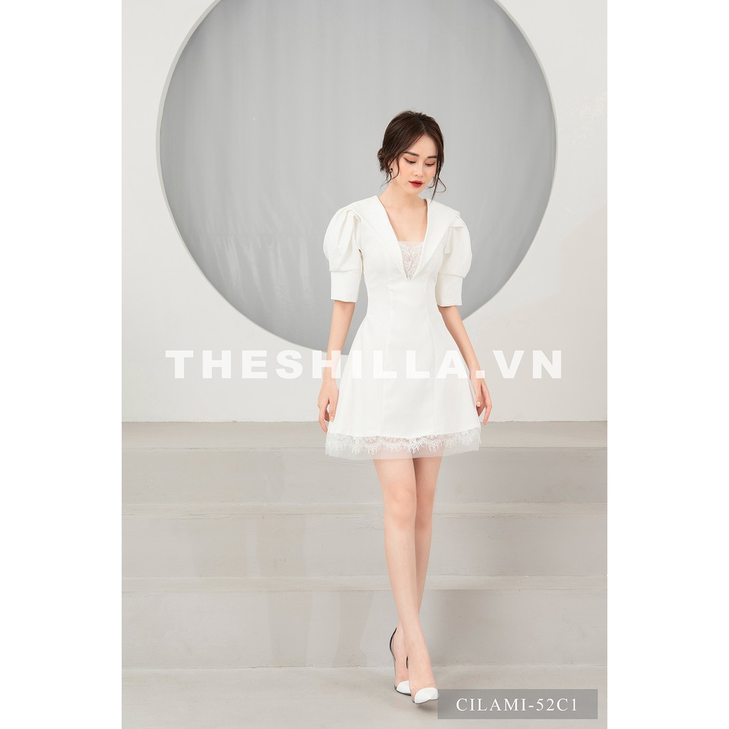 Váy thiết kế cao cấp màu trắng cổ V phối ren [ Có video + Ảnh thật ] The Shilla - Cilami-52C1 | BigBuy360 - bigbuy360.vn