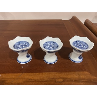 Chân nến thờ men lam - đế xứ đặt cốc nến