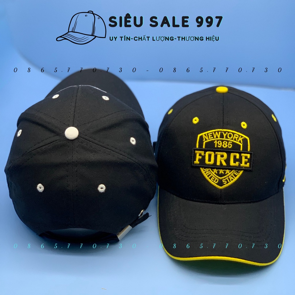 MŨ LƯỠI TRAI THÊU CHỮ NỔI FORCE 2 MÀU VẢI DÀY CAO CẤP THỜI TRANG NAM NỮ