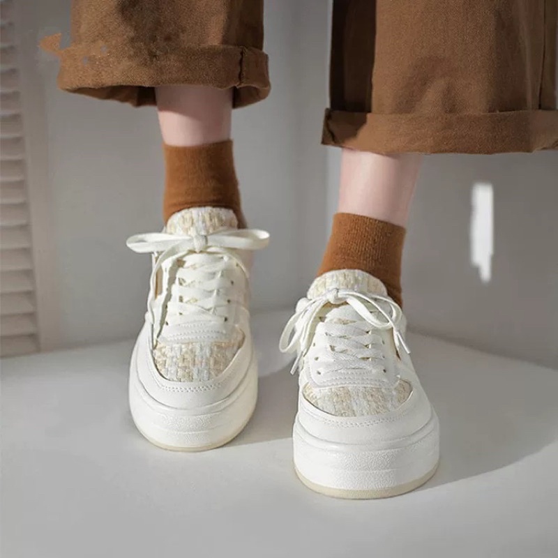 Giày sneaker nữ màu trắng 🆘Freeship🆘 giày thể thao phối dạ trẻ trung năng động HTT189