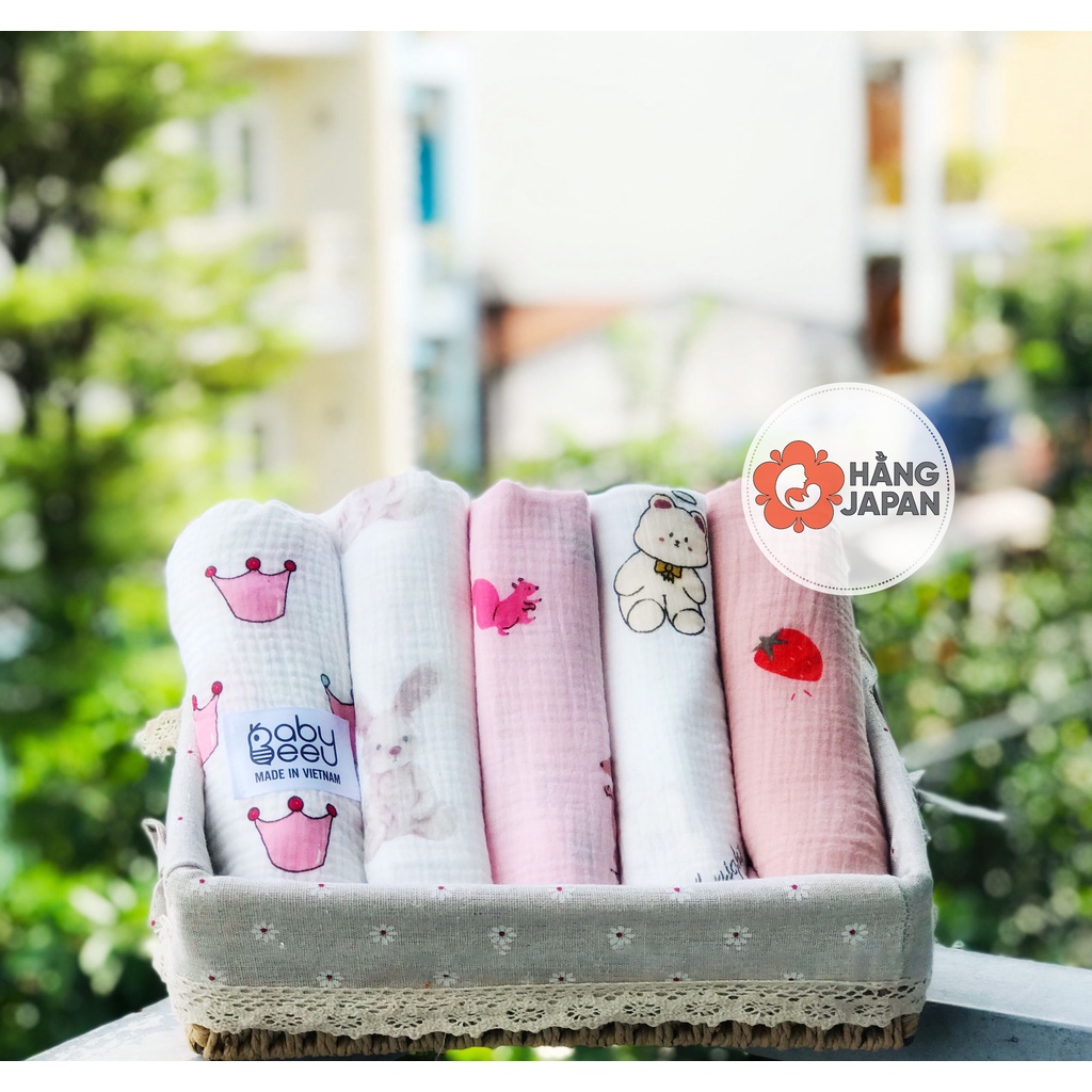 Khăn tắm đa năng Babybee muslim cotton organic siêu thấm, kháng khuẩn an toàn cho bé (Màu ngẫu nhiên)