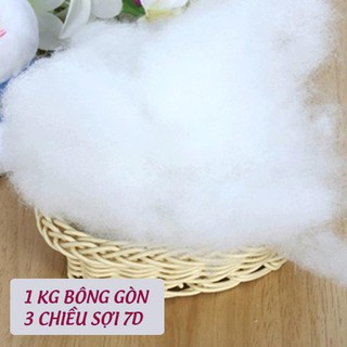 [CHUYÊN SỈ GIÁ SỐC]  Bông Gòn Nhân Tạo Siêu Êm 3 Chiều Sợi 7D (1KG)