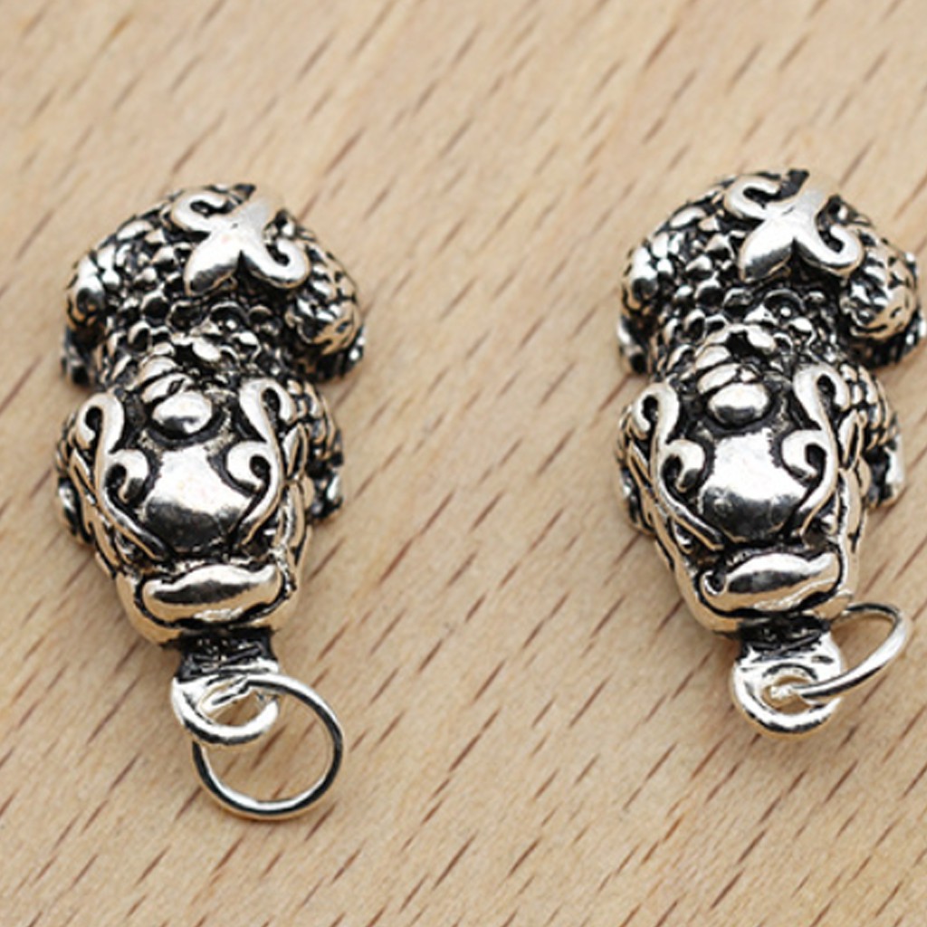 Charm bạc mặt tỳ hưu treo