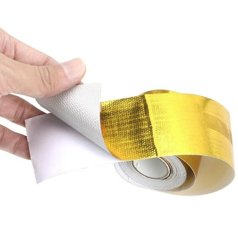 ⚡Hot Sale⚡Gold Thermal Exhaust Tape Air Intake Heat Insulation Shield Wrap Reflective Durable New-ISHOW