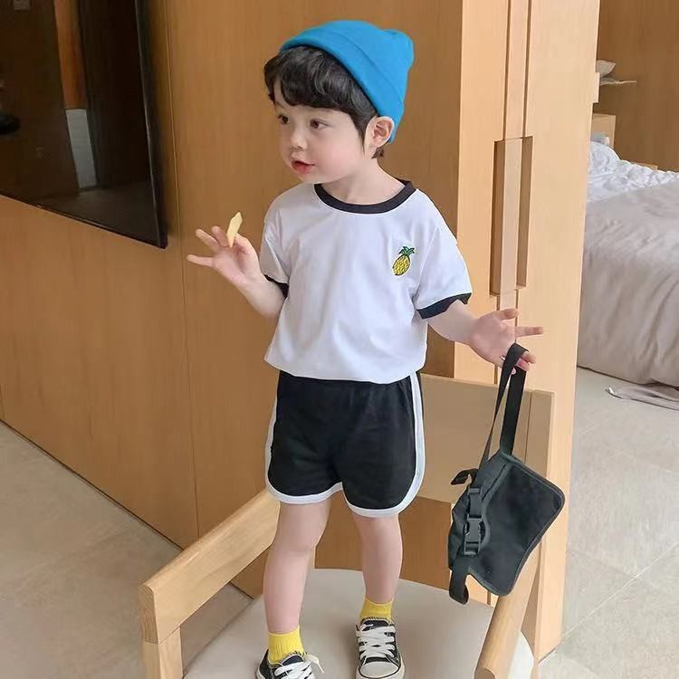 Bộ Đồ Ngắn Tay Thời Trang Mùa Hè Hàn Quốc Mới Năm 2021 Dành Cho Trẻ Em