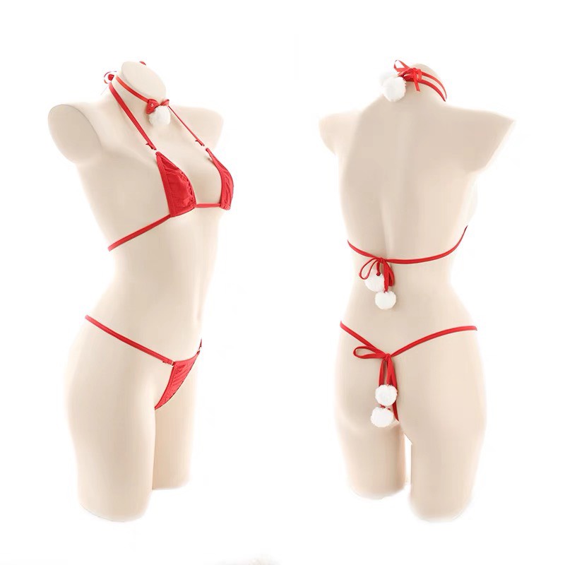 (ảnh thật) BK039 - Set đồ lót noel cosplay sexy giáng sinh - bộ đồ lót vải nhung gợi cảm -KELLWANG