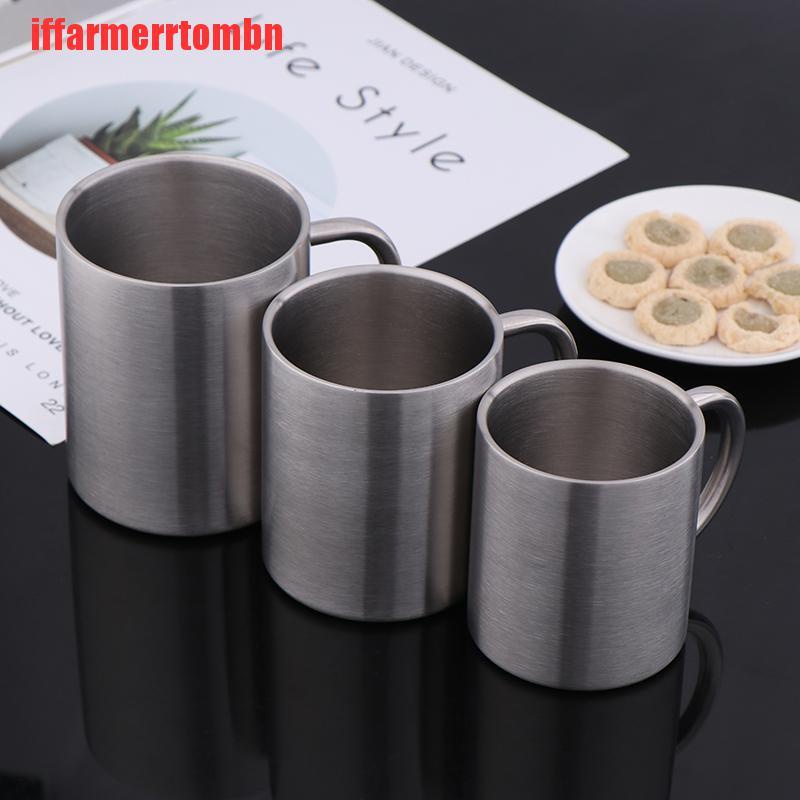 {iffarmerrtombn}Portable Mug Cup Double Wall Travel Tumbler Coffee Mugs Tea Cups Stainless Steel TYW