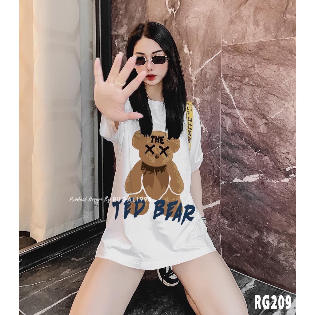Áo thun tay lỡ form rộng - áo thun Unisex in họa tiết gấu TEAD BEAR nâu dễ thương - AT03