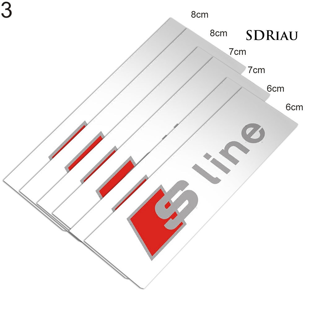Bộ 6 Miếng Dán Logo S-Line Trang Trí Xe Hơi Audi A1 A3 A4 A5 A6 A7